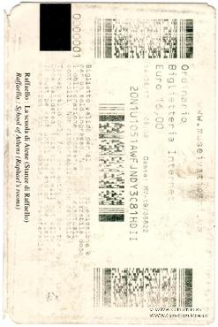 Билет 2017 г. (Музей Ватикана)