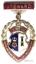 Знак RMBI 1964. STEWARD ROYAL MASONIC BENEVOLENT INST. – Королевский Масонский Благотворительный институт.