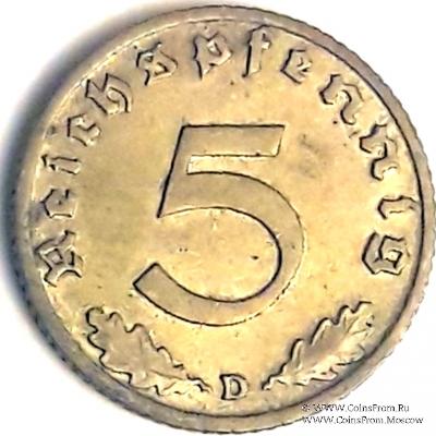 5 рейхспфеннингов 1938 г. (D)