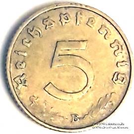 5 рейхспфеннингов 1938 г. (B)