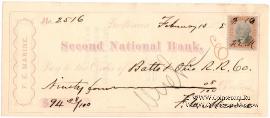 Банковский чек 1872 г.
