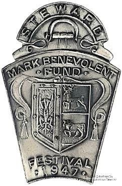 1947. Знак STEWARD Mark Benevolent Fund. 